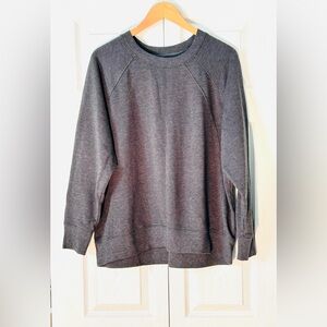 Zella Dark Gray Lightweight Relaxed Drew Sweatshirt, Size Large No Tag